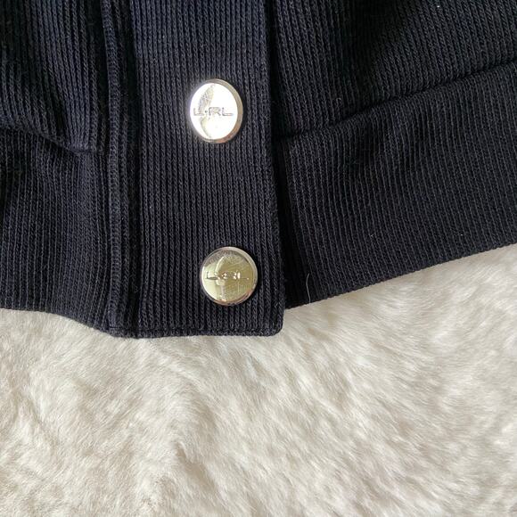 Lauren Ralph Lauren Black Moto Jacket Size Medium Petite - Picture 5 of 5